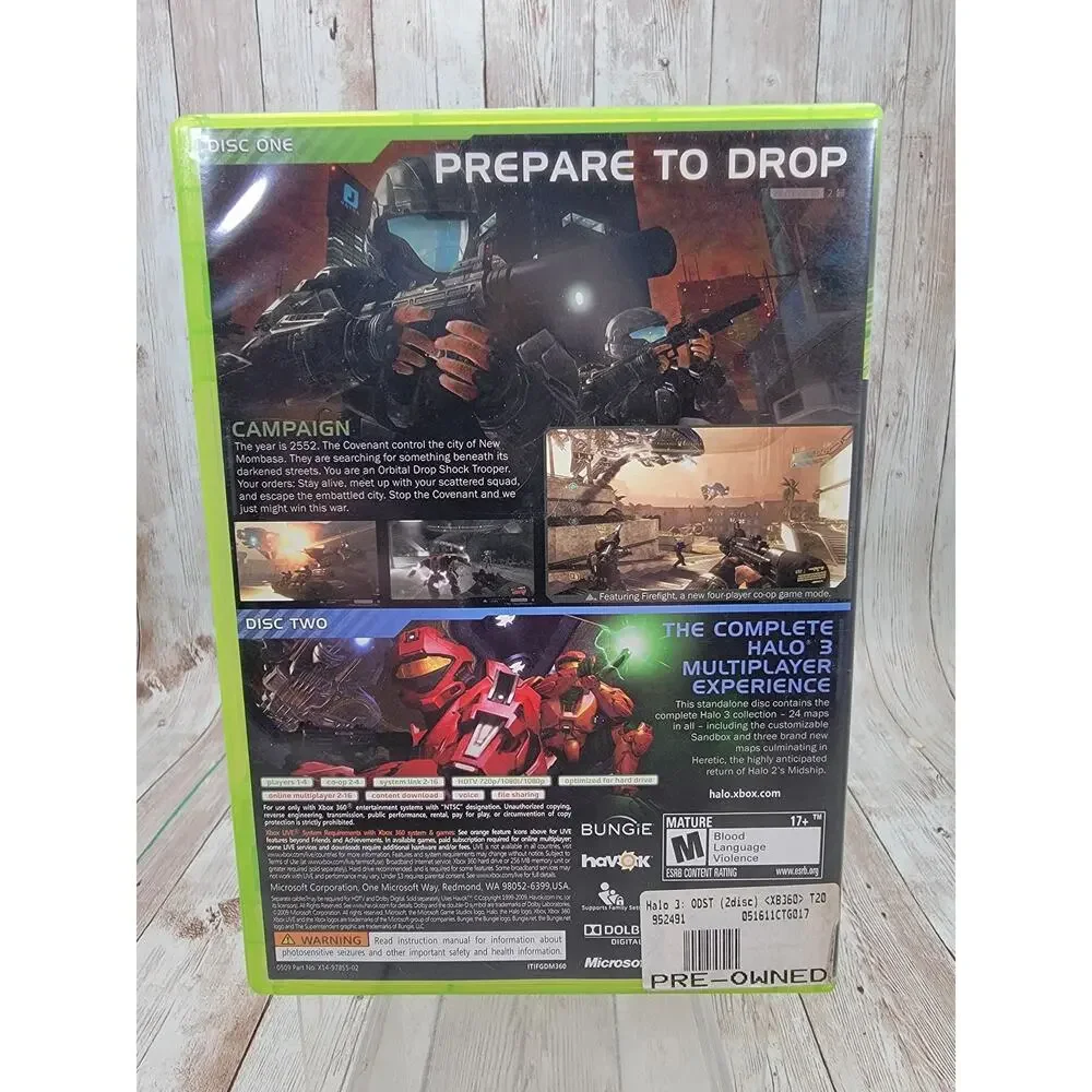Halo 3: ODST (Microsoft Xbox 360, 2009) CIB Complete Video Game